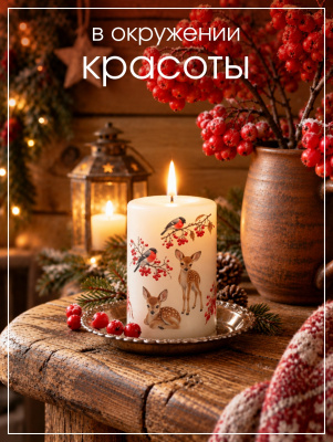 Наклейки переводные для свечей и декора Олени из каталога Наклейки декупажные для декора свечей, яиц, изделий из гипса, в интернет-магазине BPW.style